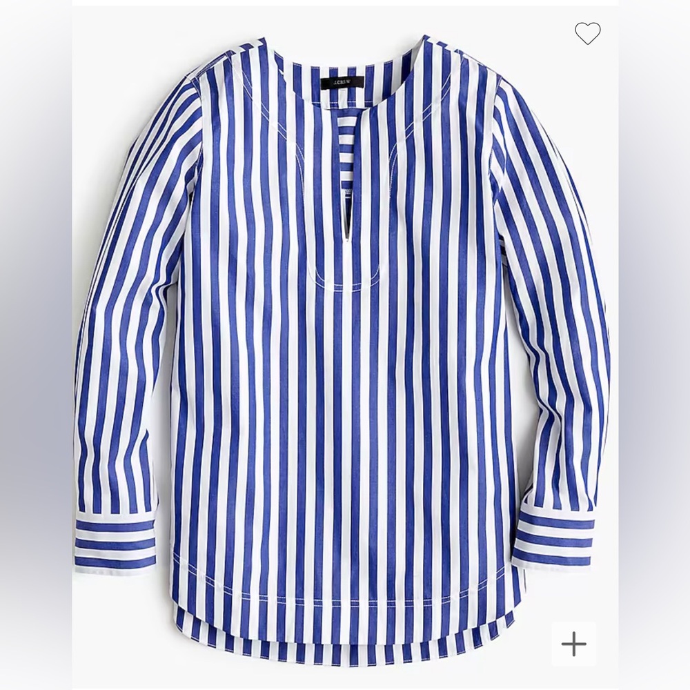 J Crew Tunic in bold stripe cotton poplin size M
